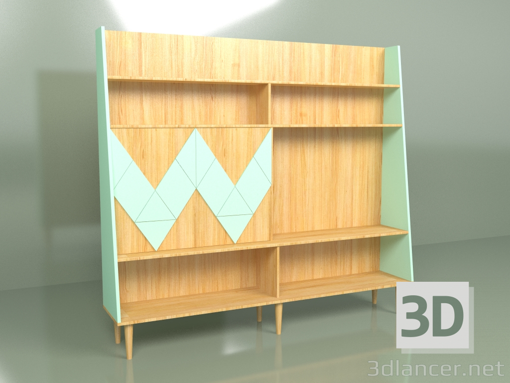 3d model Wall Woo Wall pintado (ola de mar) - vista previa