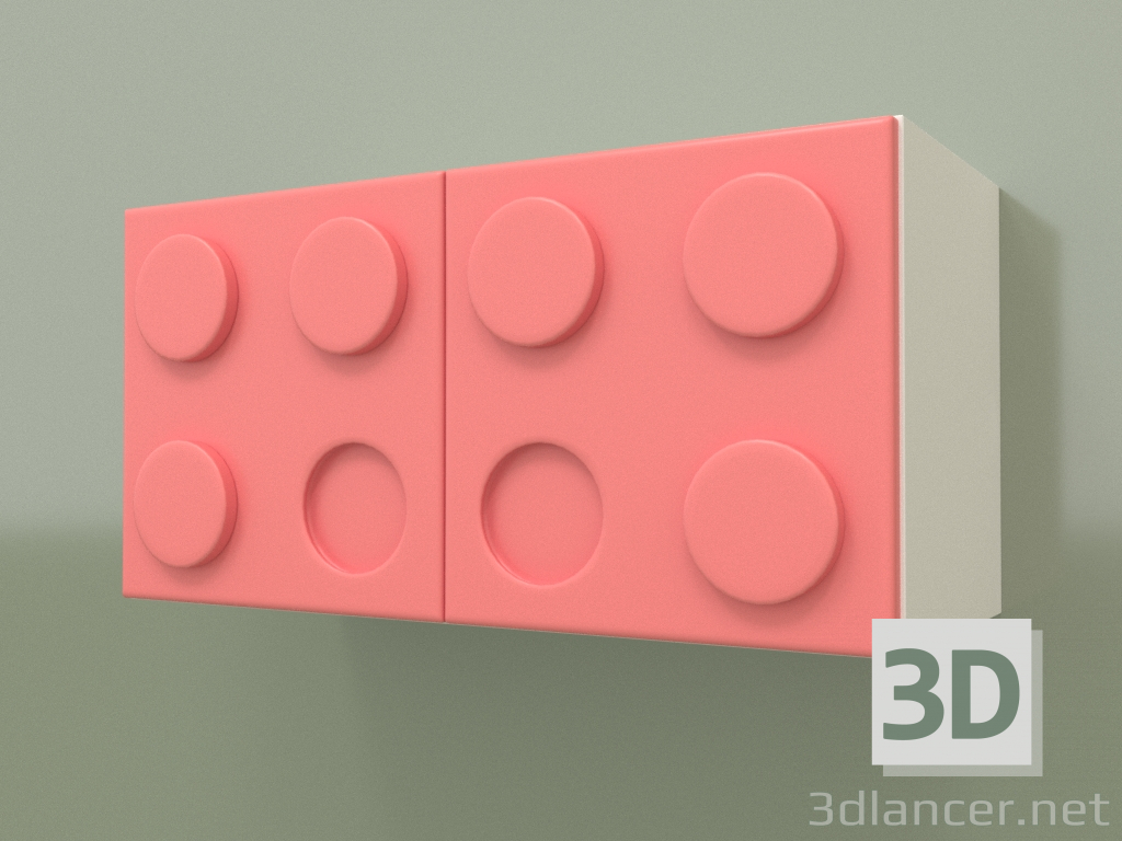 3d model Estante de pared horizontal para niños (Coral) - vista previa