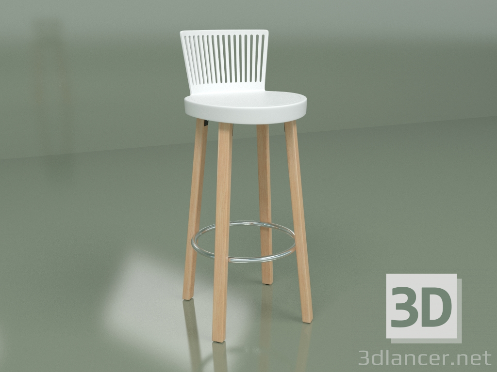 modèle 3D Tabouret de bar Trinidad (blanc) - preview