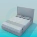 3d model Cama doble con cabecera alta - vista previa