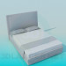 3d model Cama doble con cabecera alta - vista previa