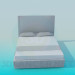 3d model Cama doble con cabecera alta - vista previa