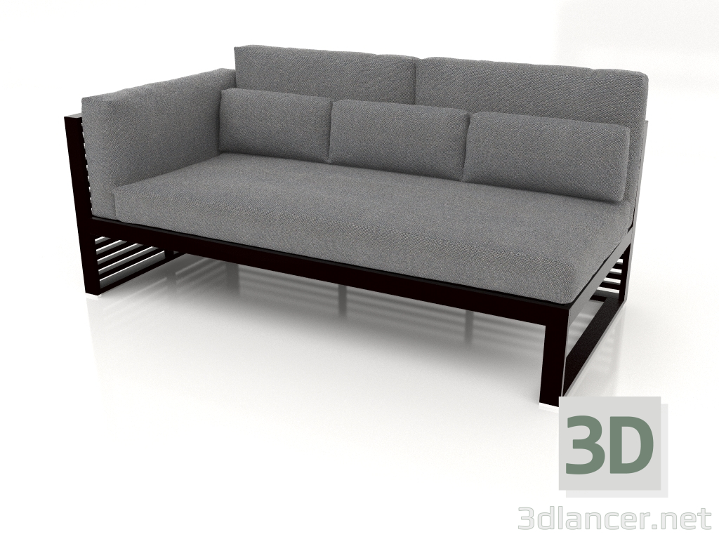 3d model Sofá modular, sección 1 izquierda, respaldo alto (Negro) - vista previa