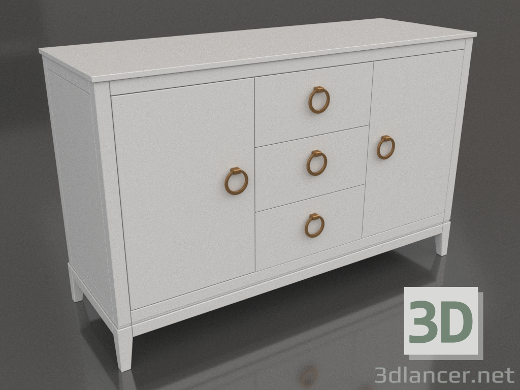 3D Modell Kommode 2 (weiß, Option 4) - Vorschau