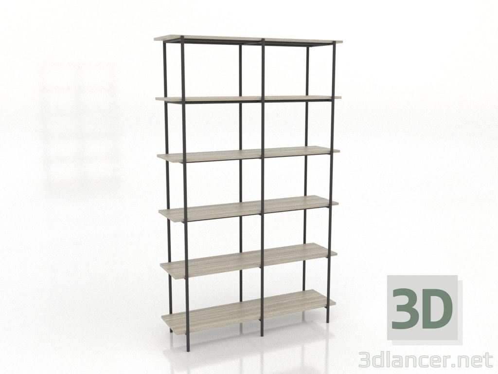 3d модель Стелаж 4 1200Х350Х1950 мм (освітлений дуб) – превью 3d модель Стелаж 4 1200Х350Х1950 мм (освітлений дуб) – превью