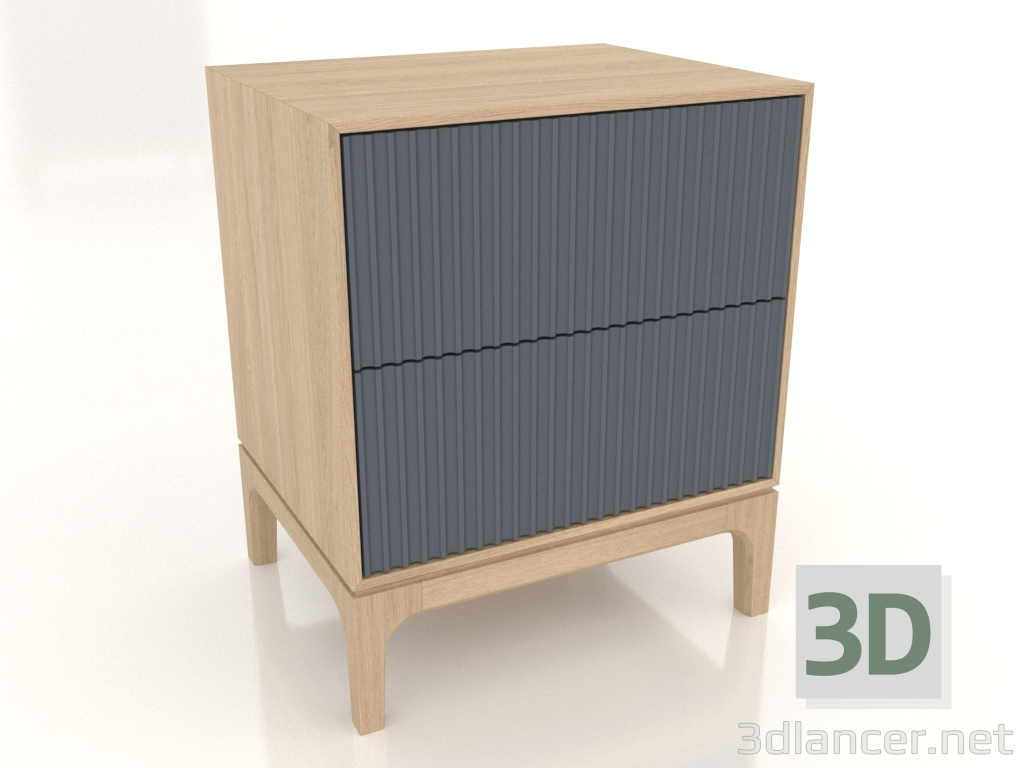 3d model Bedside table FARGO 2 drawers with milled facades (slate, lightened oak, option 1) - preview 3d model Bedside table FARGO 2 drawers with milled facades (slate, lightened oak, option 1) - preview