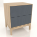 3d model Bedside table FARGO 2 drawers with milled facades (slate, lightened oak, option 1) - preview