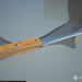 3d model Cuchillo de cocina, mango de madera (remachado) - vista previa