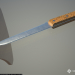 3d model Cuchillo de cocina, mango de madera (remachado) - vista previa