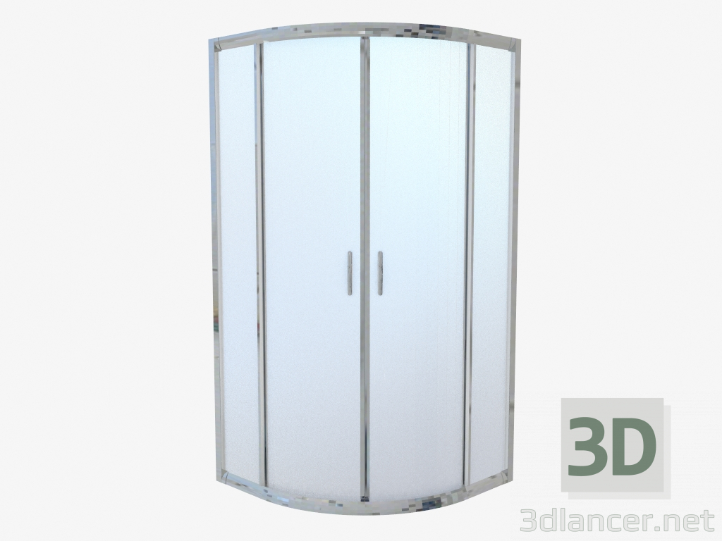 Modelo 3d Cabine semicircular de quatro copos 80 cm, vidro fosco Funkia (KYP 654K) - preview