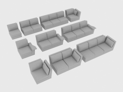 Elemente eines Sofas modular NOBU