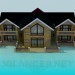 modello 3D Cottage con registro - anteprima