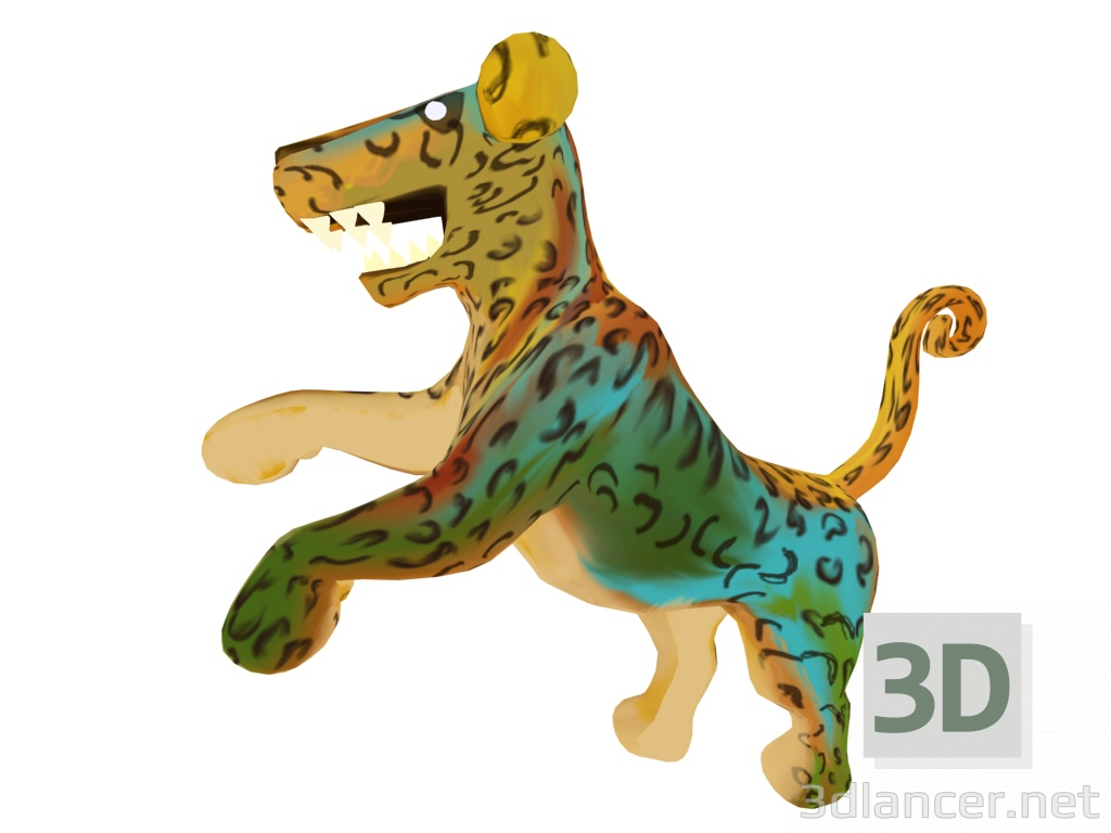 Modelo 3d onça toon - preview