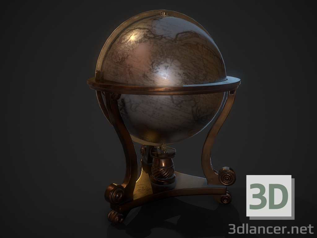 3d Medieval globe Free low-poly 3D model model buy - render