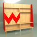 3d model Wall Woo Wall pintado (rojo) - vista previa