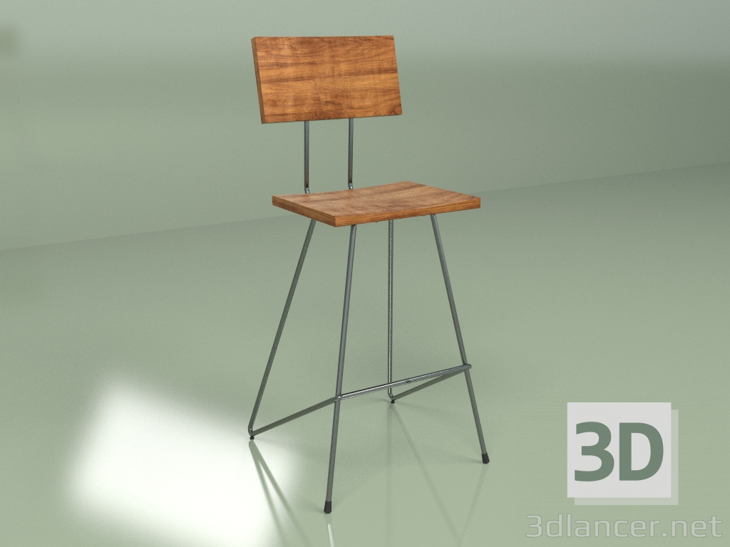 modèle 3D Demi chaise de bar Henry Hairpin - preview