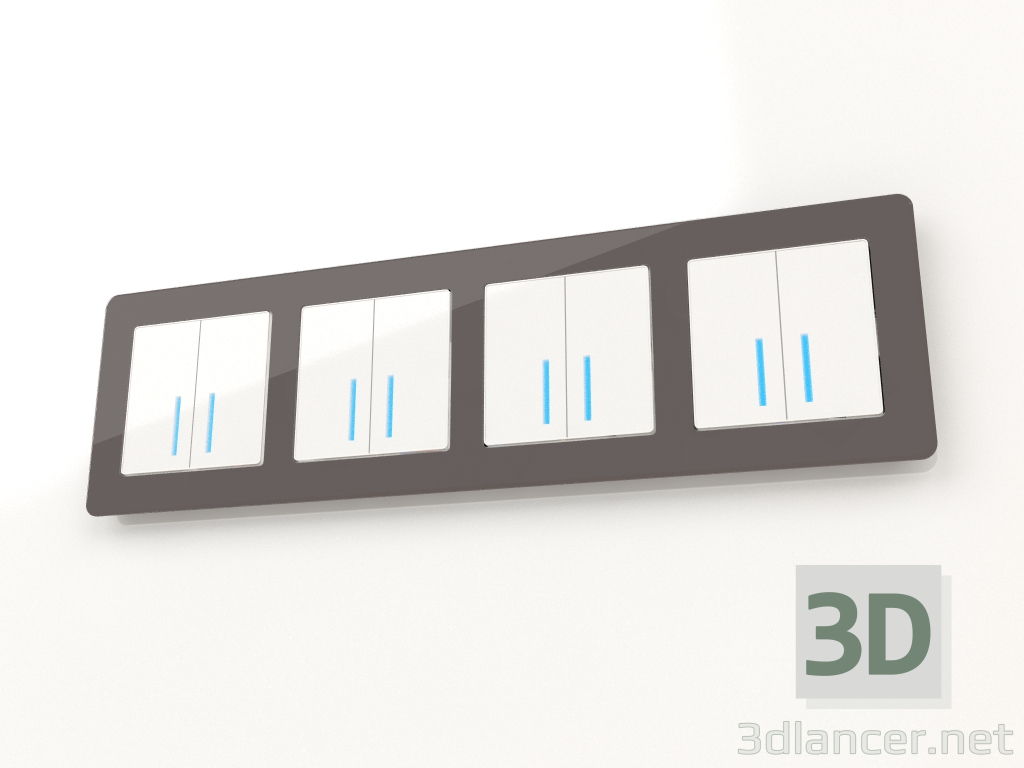 3D Modell Acrylrahmen für 4 Pfosten Acryl (Graphit) - Vorschau