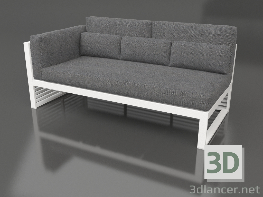 3D Modell Modulares Sofa, Teil 1 links, hohe Rückenlehne (Weiß) - Vorschau