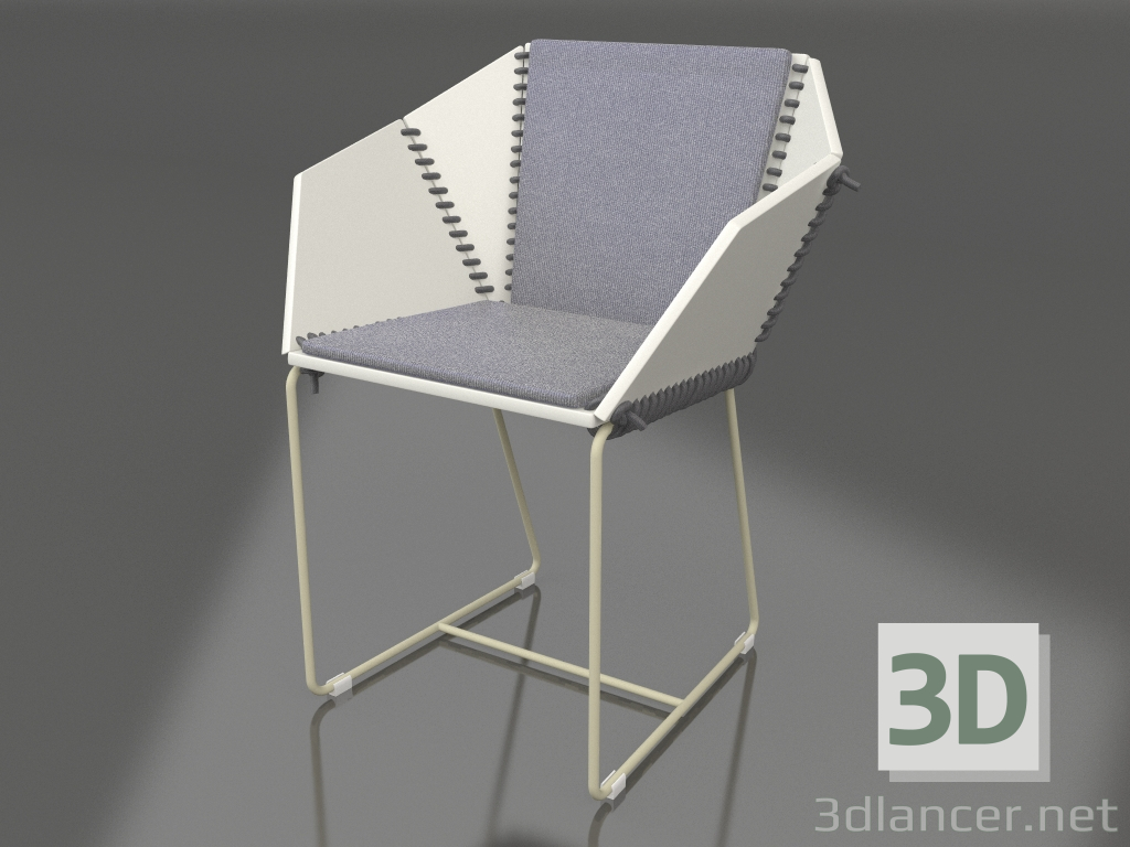 modello 3D Sedia da pranzo (Oro) - anteprima