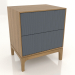 3d model Bedside table FARGO 2 drawers with milled facades (slate, natural oak, option 1) - preview