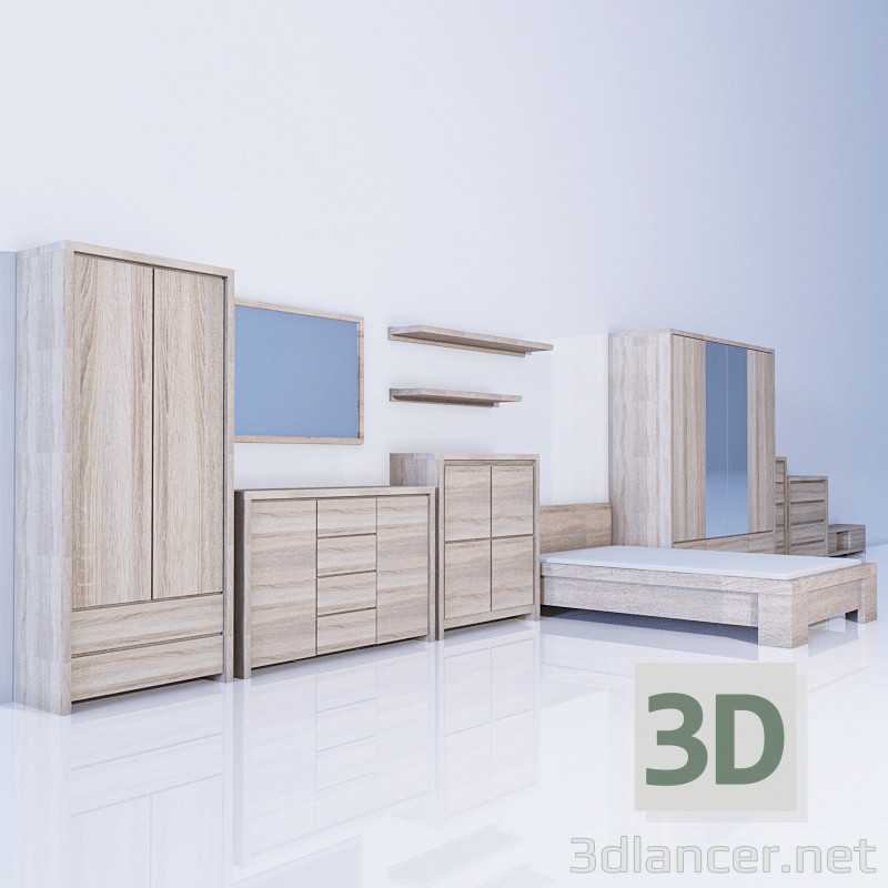 3D modeli Hazar siyah kırmızı beyaz - önizleme