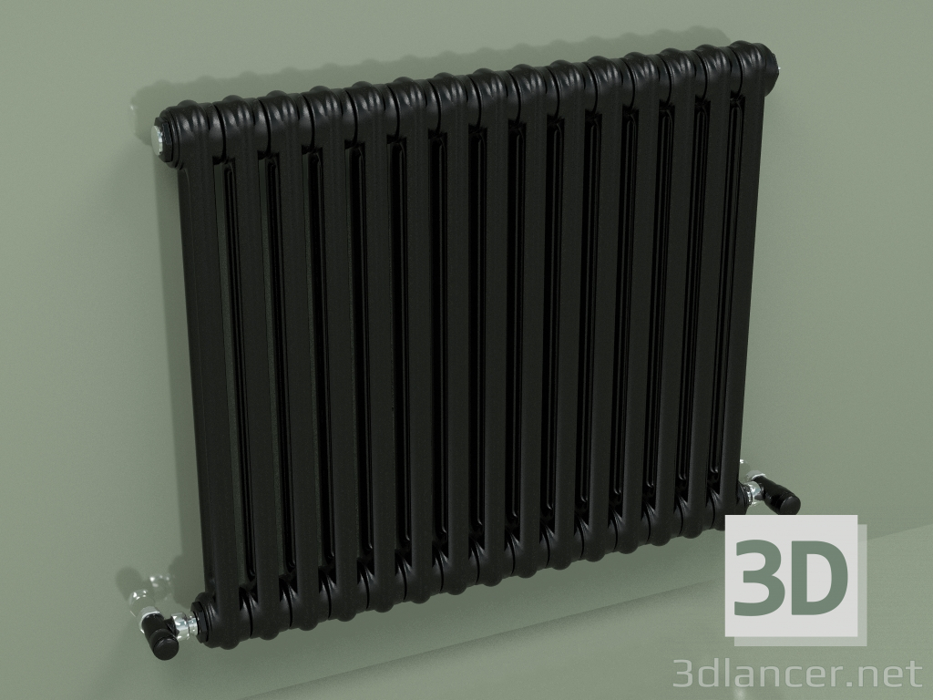 3d model Radiador TESI 2 (H 600 15EL, Negro - RAL 9005) - vista previa