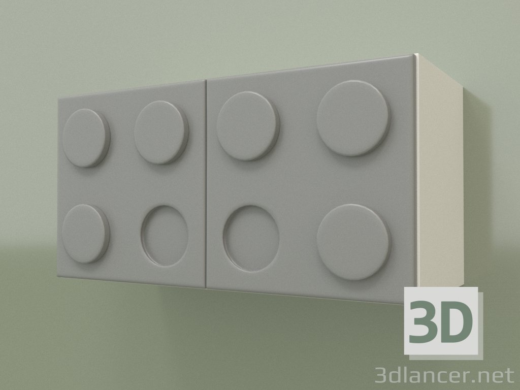 Modelo 3d Prateleira de parede horizontal infantil (cinza) - preview