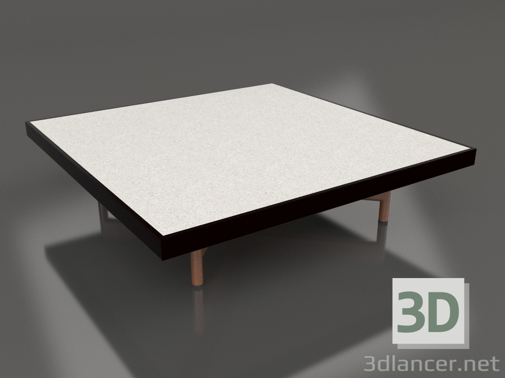 3d model Mesa de centro cuadrada (Negro, DEKTON Sirocco) - vista previa