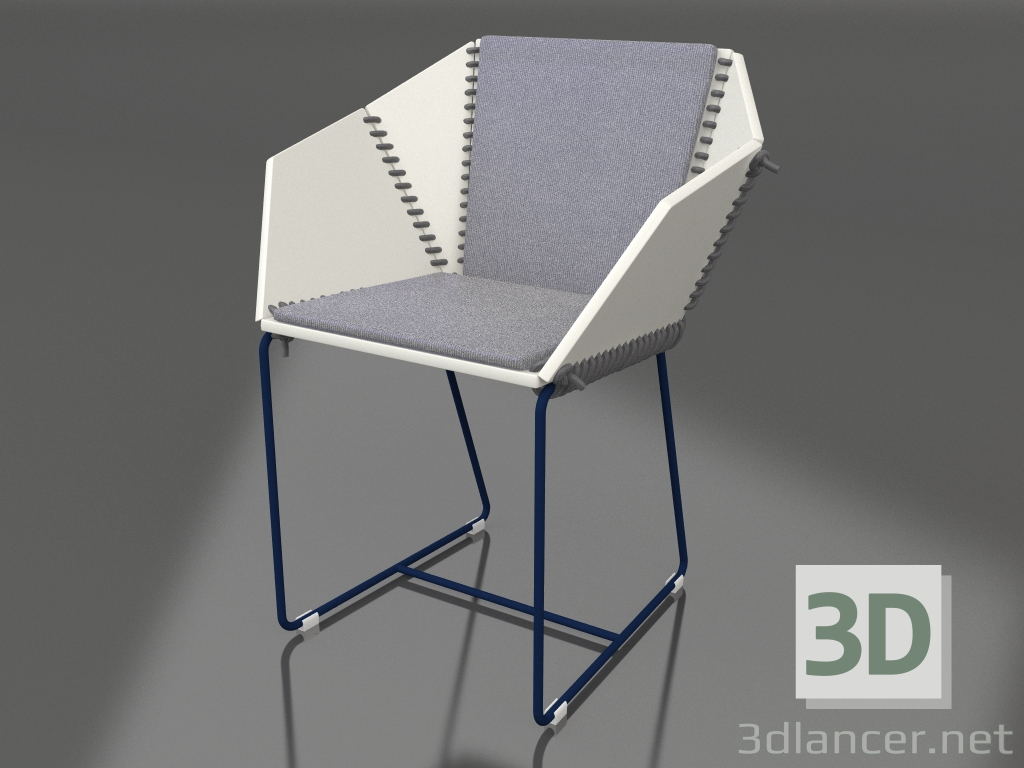 modello 3D Sedia da pranzo (Blu notte) - anteprima