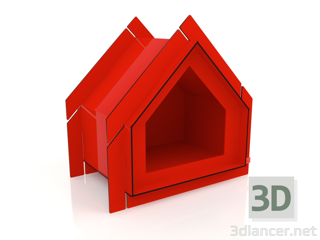 3d model Casa para mascotas XS (Rojo) - vista previa