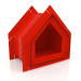 3d model House for pets XS (Red) - preview