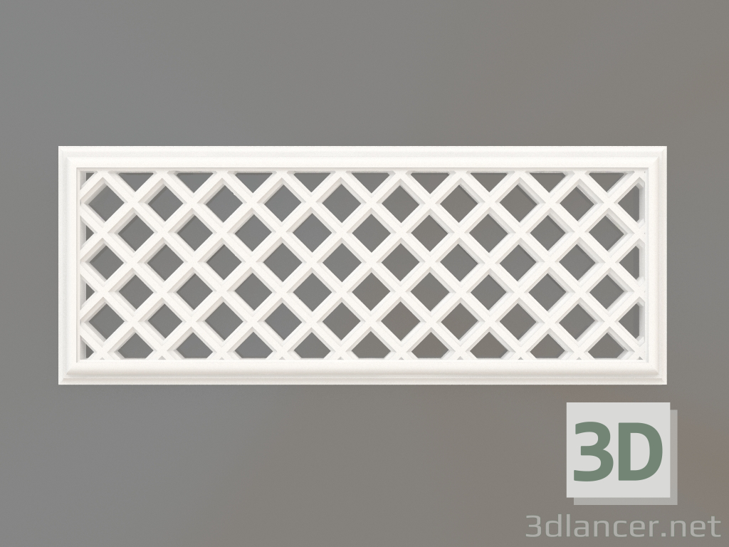 3d model Gypsum ventilation grilles VR 013 (129x329x12) - preview