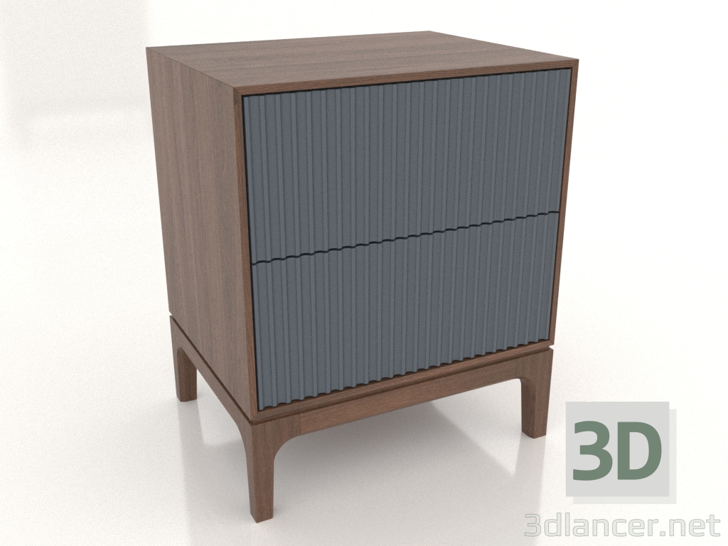modello 3D Comodino FARGO 2 cassetti con frontali fresati (ardesia, rovere tabacco, opzione 1) - anteprima