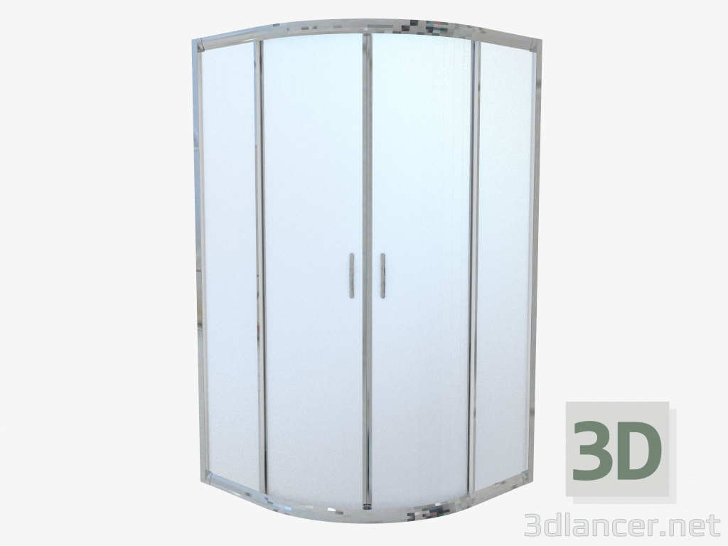 Modelo 3d Cabine semicircular de quatro vidros 90 cm, vidro fosco Funkia (KYP 653K) - preview