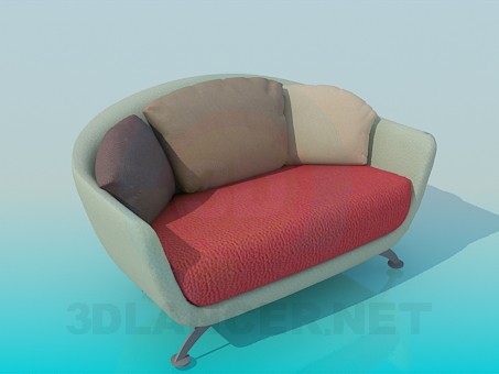 modèle 3D Fauteuil-canapé - preview