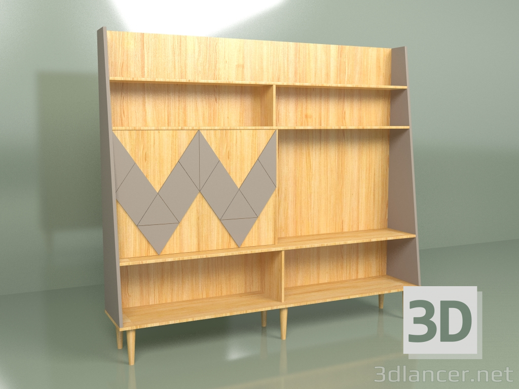 Modelo 3d Parede Woo Parede pintada (café) - preview