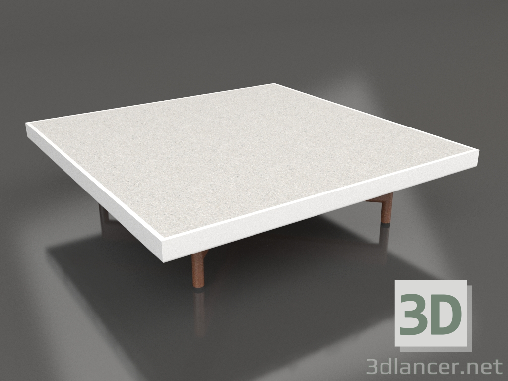 3d model Mesa de centro cuadrada (Blanco, DEKTON Sirocco) - vista previa