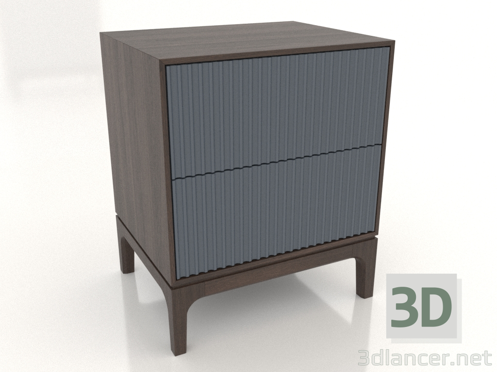 3d model Bedside table FARGO 2 drawers with milled facades (slate, dark oak, option 1) - preview 3d model Bedside table FARGO 2 drawers with milled facades (slate, dark oak, option 1) - preview