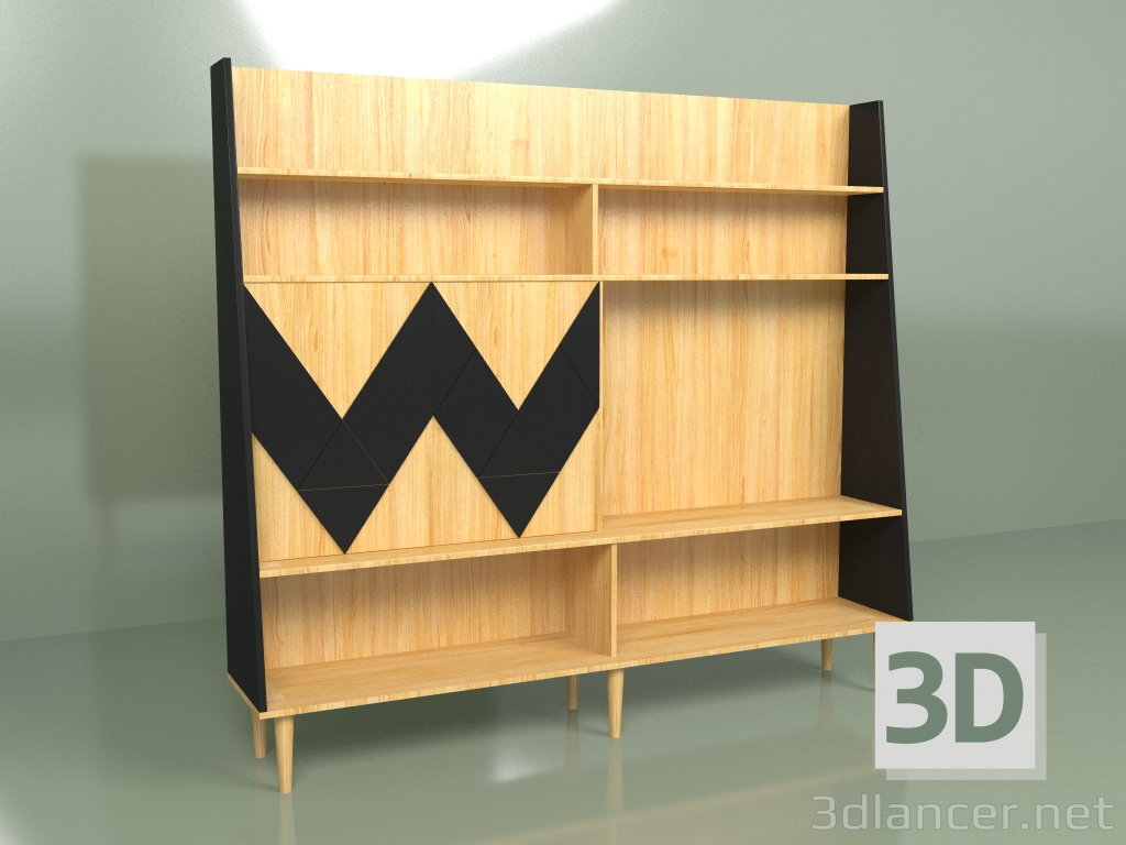 3d model Wall Woo Wall painted (black) - preview