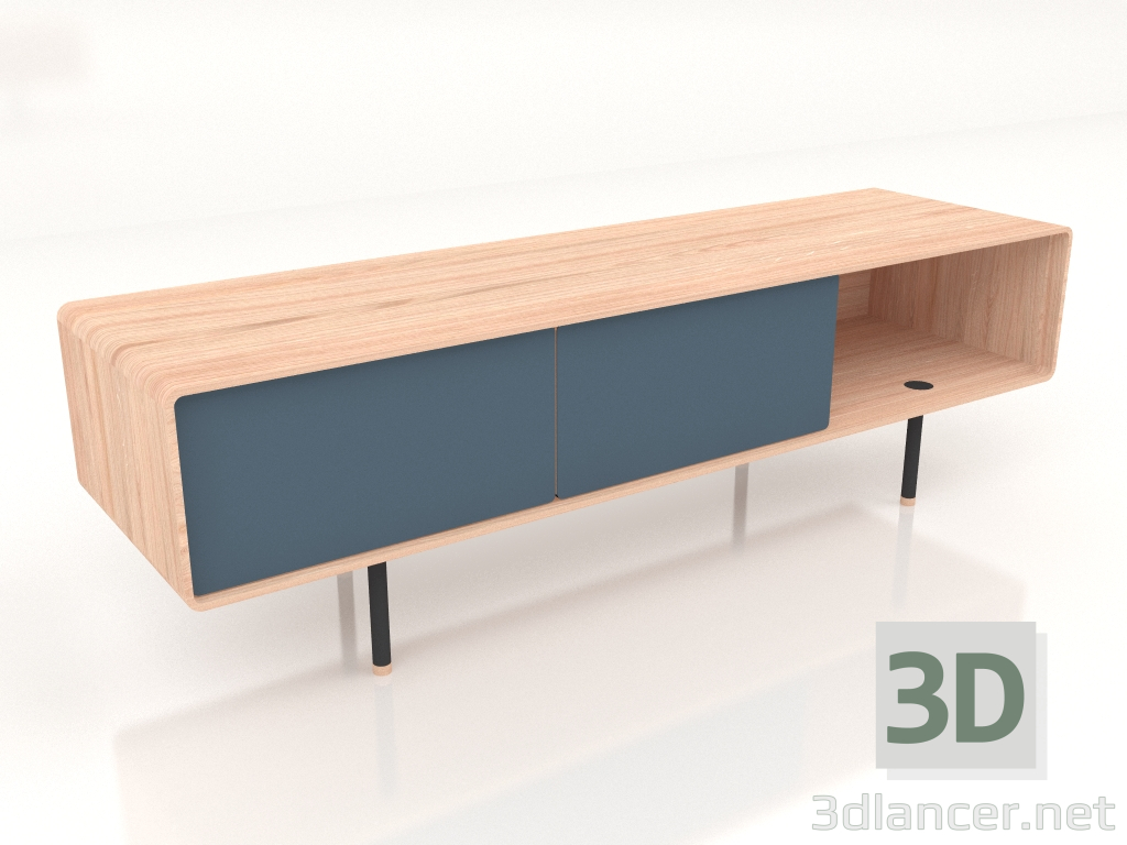 modèle 3D Table de chevet Fina 160 (Bleu fumé) - preview