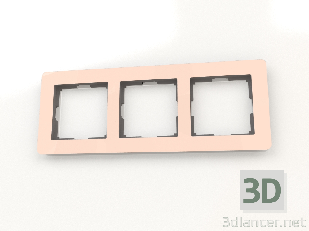 3d model Marco para 3 postes Acrílico (marfil) - vista previa