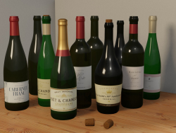 Bouteilles de vin et champagne 11 + 1