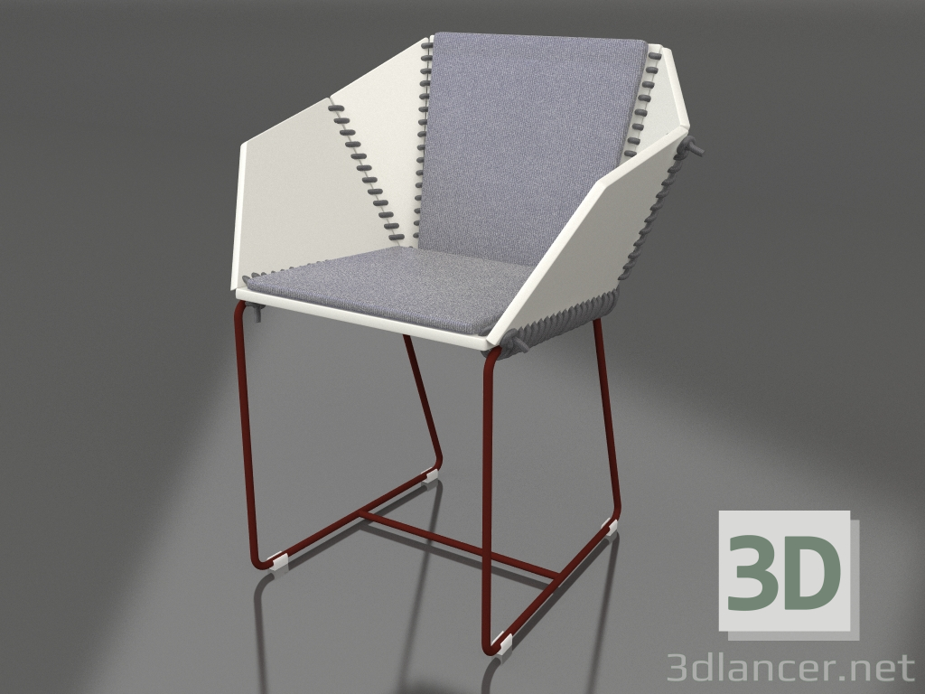 3d model Dining chair (Wine red) - preview