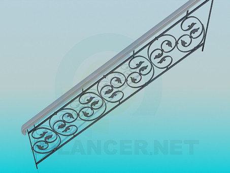 3d model Wrought iron stair part - preview