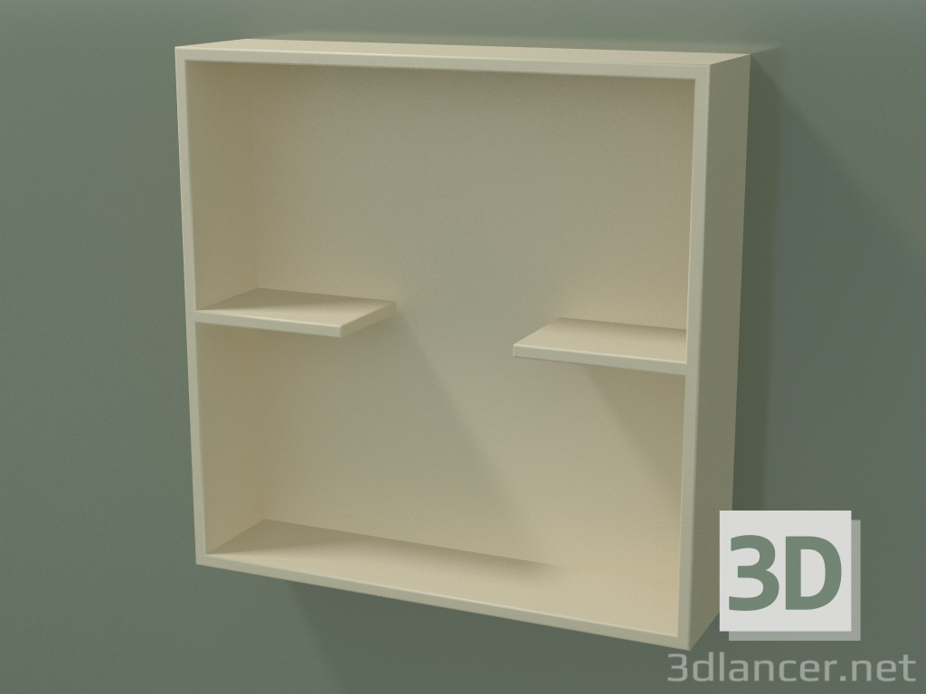 Modelo 3d Caixa aberta com prateleiras (90U31001, Bone C39, L 48, P 12, H 48 cm) - preview