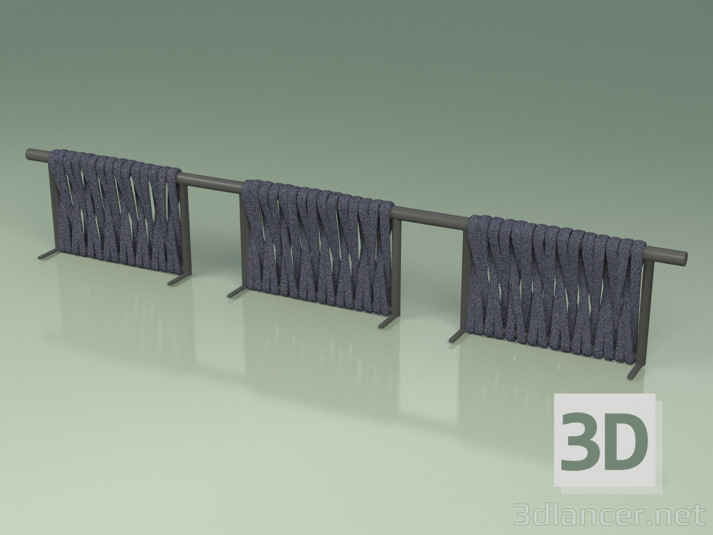 3d model Respaldo del módulo de sofá 213 (Metal Ahumado, Cinturón gris-azul) - vista previa