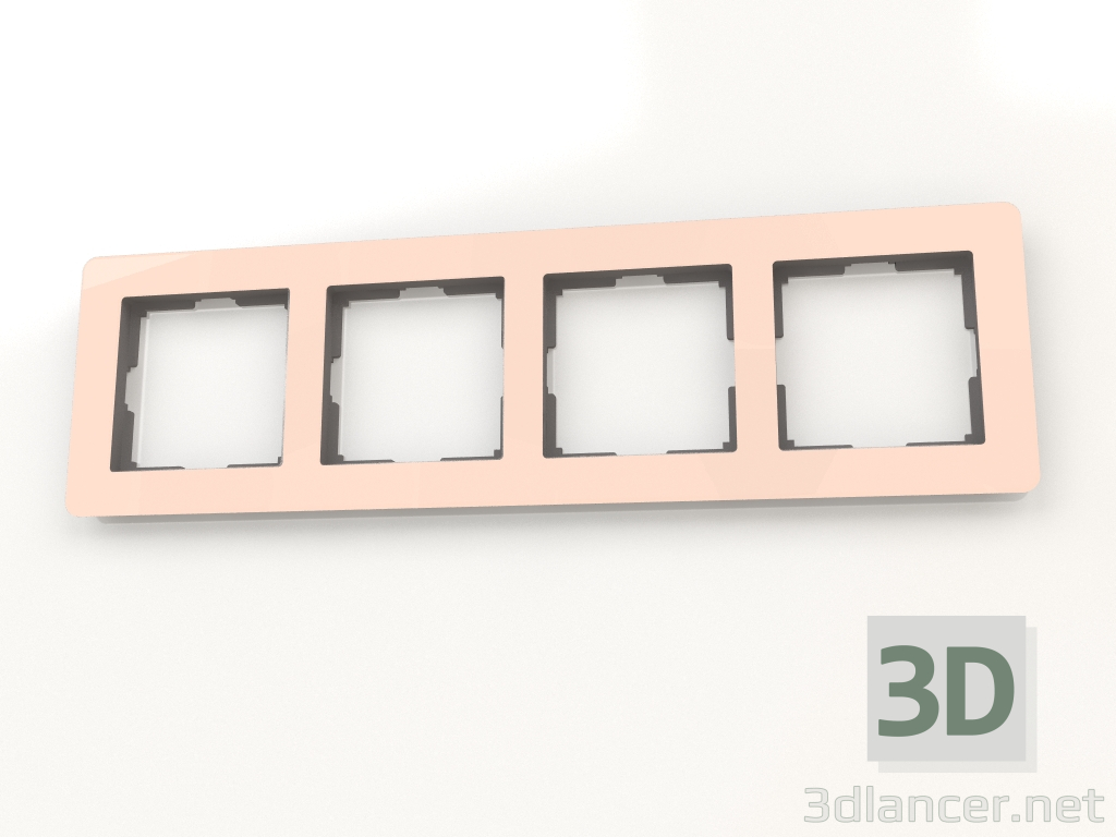 Modelo 3d Moldura para 4 postes Acrílico (marfim) - preview