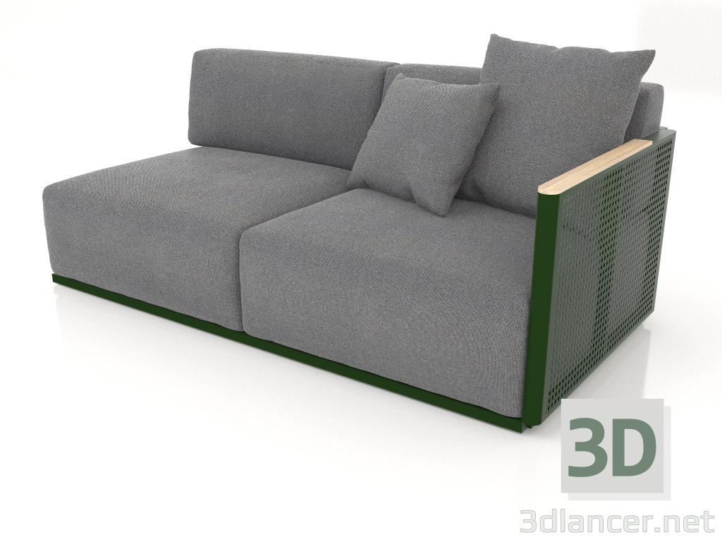 modello 3D Modulo divano sezione 1 destra (Verde bottiglia) - anteprima