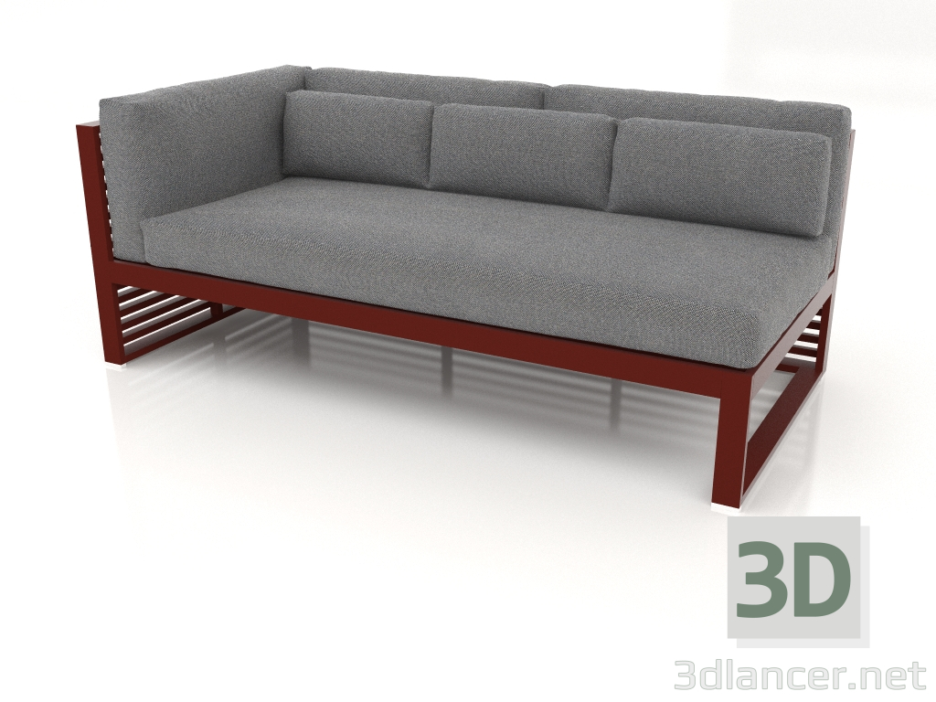 Modelo 3d Sofá modular, seção 1 esquerda (vinho tinto) - preview