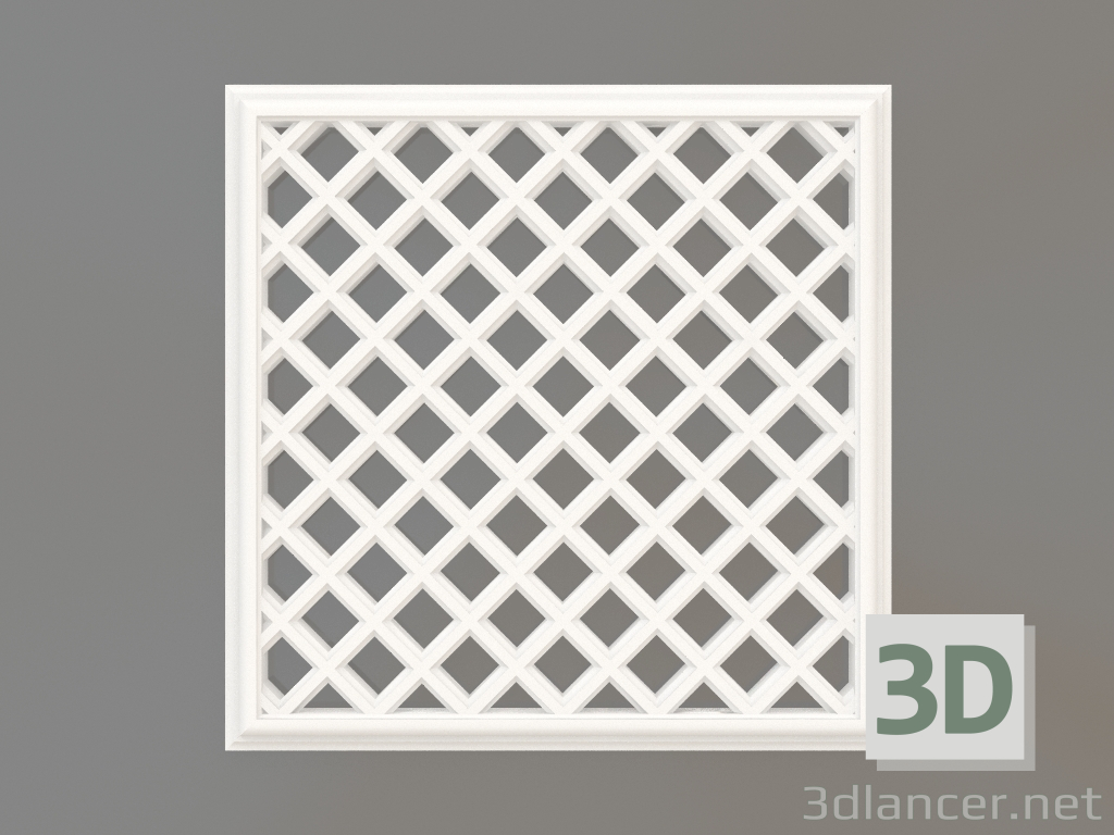 modello 3D Griglie di ventilazione in gesso VR 016 (229x229x12) - anteprima